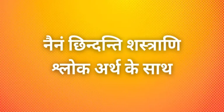 Nainam Chindanti Shastrani Sloka in Hindi